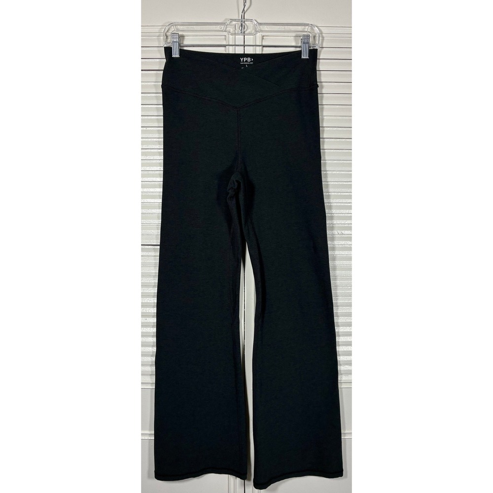 YPB Abercrombie & Fitch Womens Gray Crossover Waist Flare Yoga Pants Large